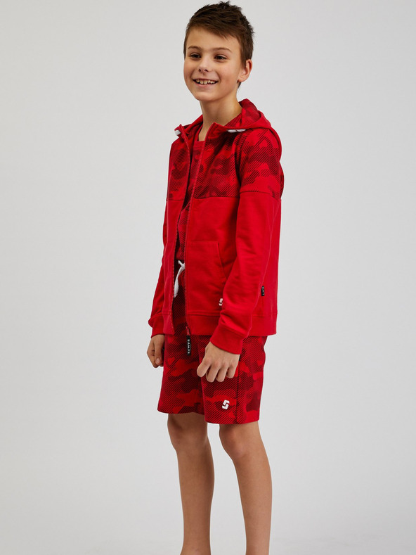 Sam 73 Rotes Sweatshirt mit Kapuze und Reißverschluss für Jungen SAM73 Musgravit