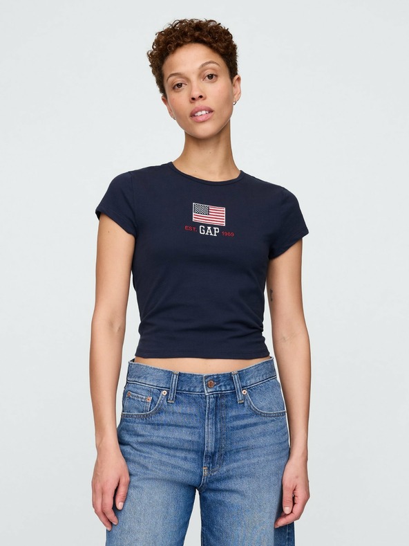 GAP Damen-Crop-T-Shirt Americana GAP