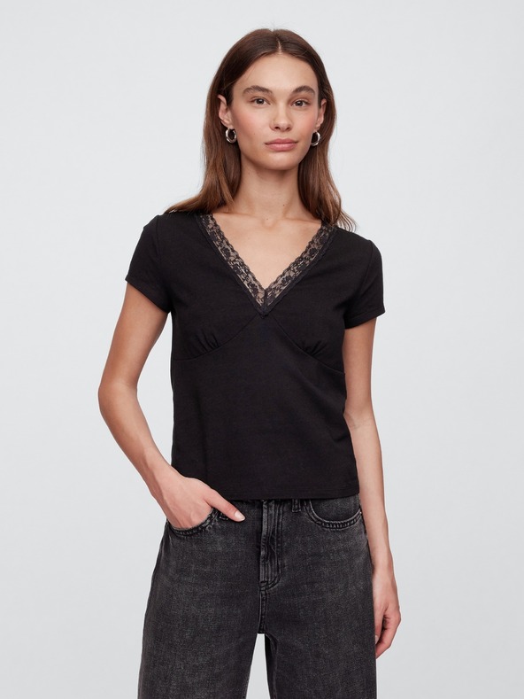 GAP Damen-T-Shirt mit Spitze GAP
