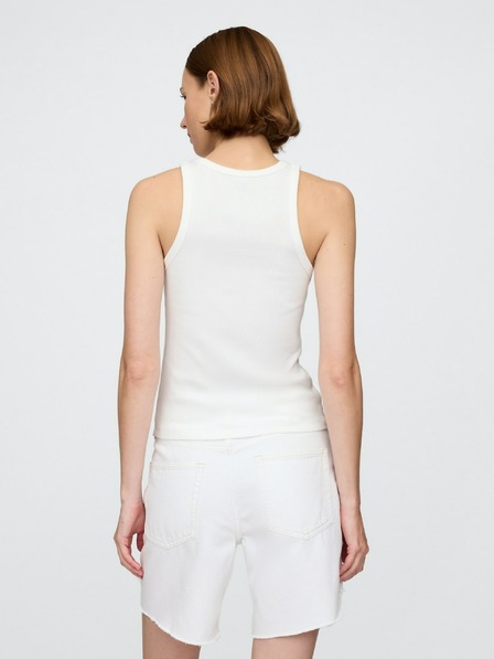 GAP Damen geripptes Top mit Logo Americana GAP