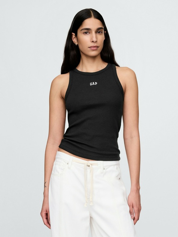 GAP Damen geripptes Top mit Logo Americana GAP