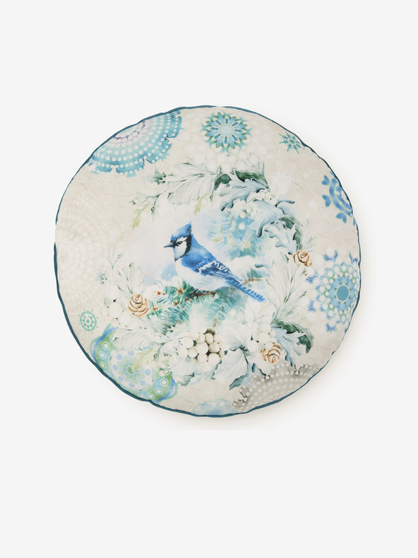 HIP Durchmesser 55 cm - Blau-cremefarbenes Wendekissen mit HIP Camunda-Motiv