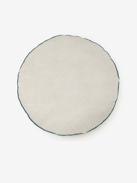 HIP Durchmesser 55 cm - Blau-cremefarbenes Wendekissen mit HIP Camunda-Motiv