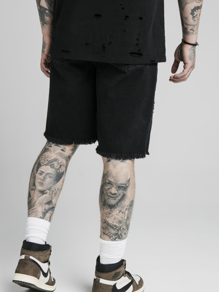 Siksilk Schwarze Herren Jeans-Shorts SikSilk