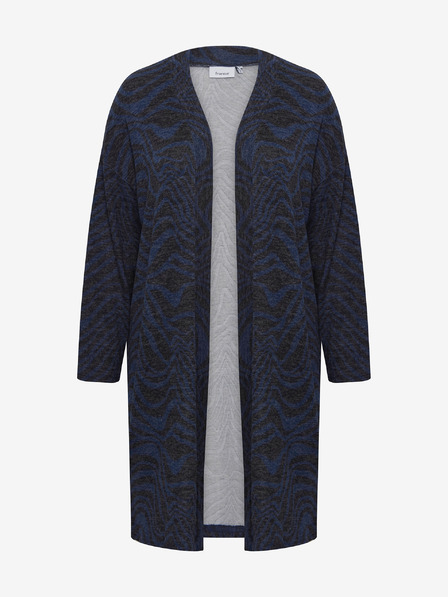 Fransa Dunkelblau gemusterte Damen Strickjacke Fransa