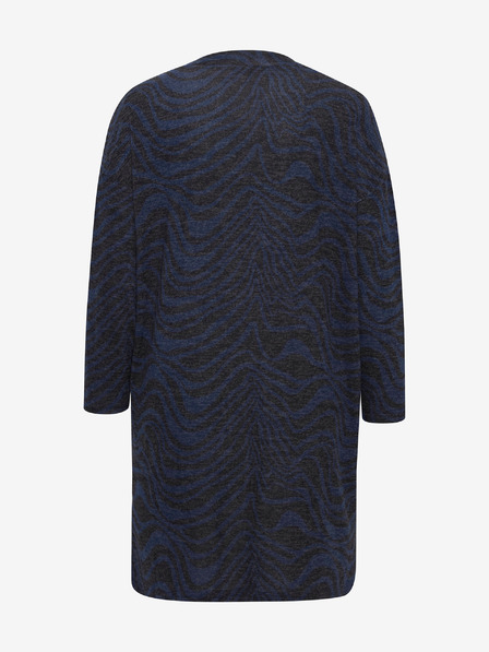 Fransa Dunkelblau gemusterte Damen Strickjacke Fransa
