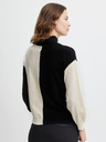 Fransa Cremefarbener und schwarzer Damenpullover Fransa
