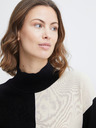 Fransa Cremefarbener und schwarzer Damenpullover Fransa