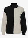 Fransa Cremefarbener und schwarzer Damenpullover Fransa