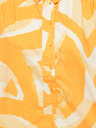 Fransa Weißes und orangefarbenes gemustertes Damen-Midikleid mit Taschen Fransa