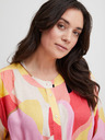 Fransa Weiß-rosa gemustertes Hemdblusenkleid für Damen Fransa