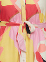Fransa Weiß-rosa gemustertes Hemdblusenkleid für Damen Fransa