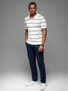 Ombre Clothing Herren-Poloshirt aus Viskose mit horizontalen Streifen Ombre Clothing