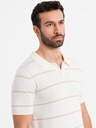 Ombre Clothing Herren-Poloshirt aus Viskose mit horizontalen Streifen Ombre Clothing