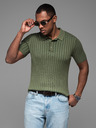 Ombre Clothing Herren-Poloshirt SLIM FIT aus Viskose mit vertikalen Streifen Ombre Clothing