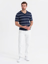Ombre Clothing Herren-Poloshirt aus Viskose mit horizontalen Streifen Ombre Clothing